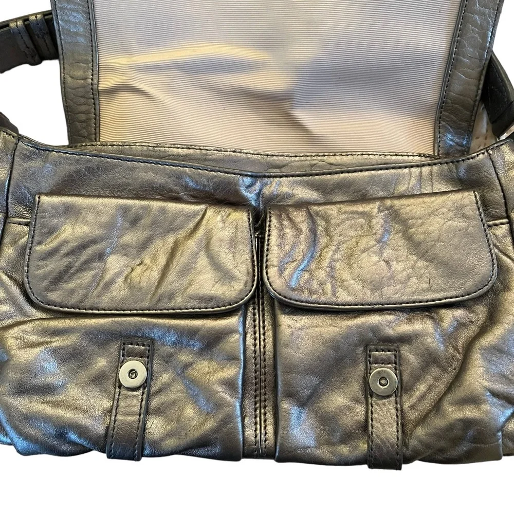 Talbots Metallic Silver Small Satchel